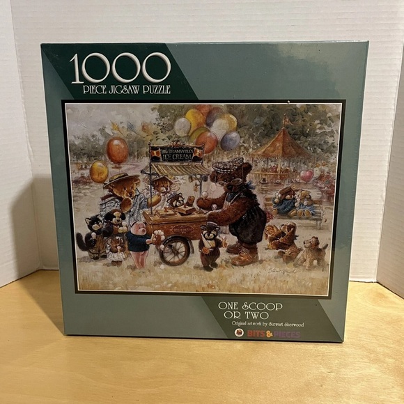 Other - Famous Artist Stewart Sherwood ONE SCOOP OR TWO 1998 Jigsaw Puzzle 1000PC 20x27